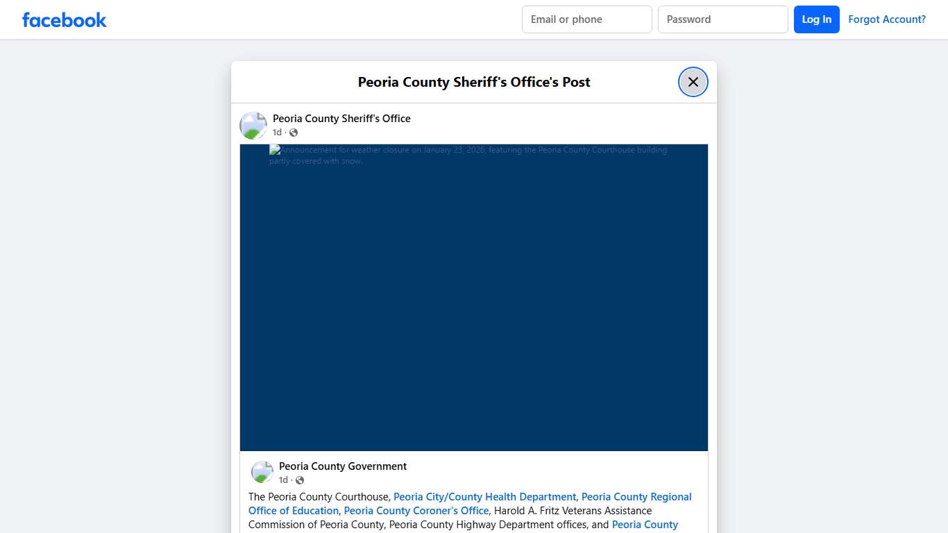Peoria County Sheriff's Office Facebook