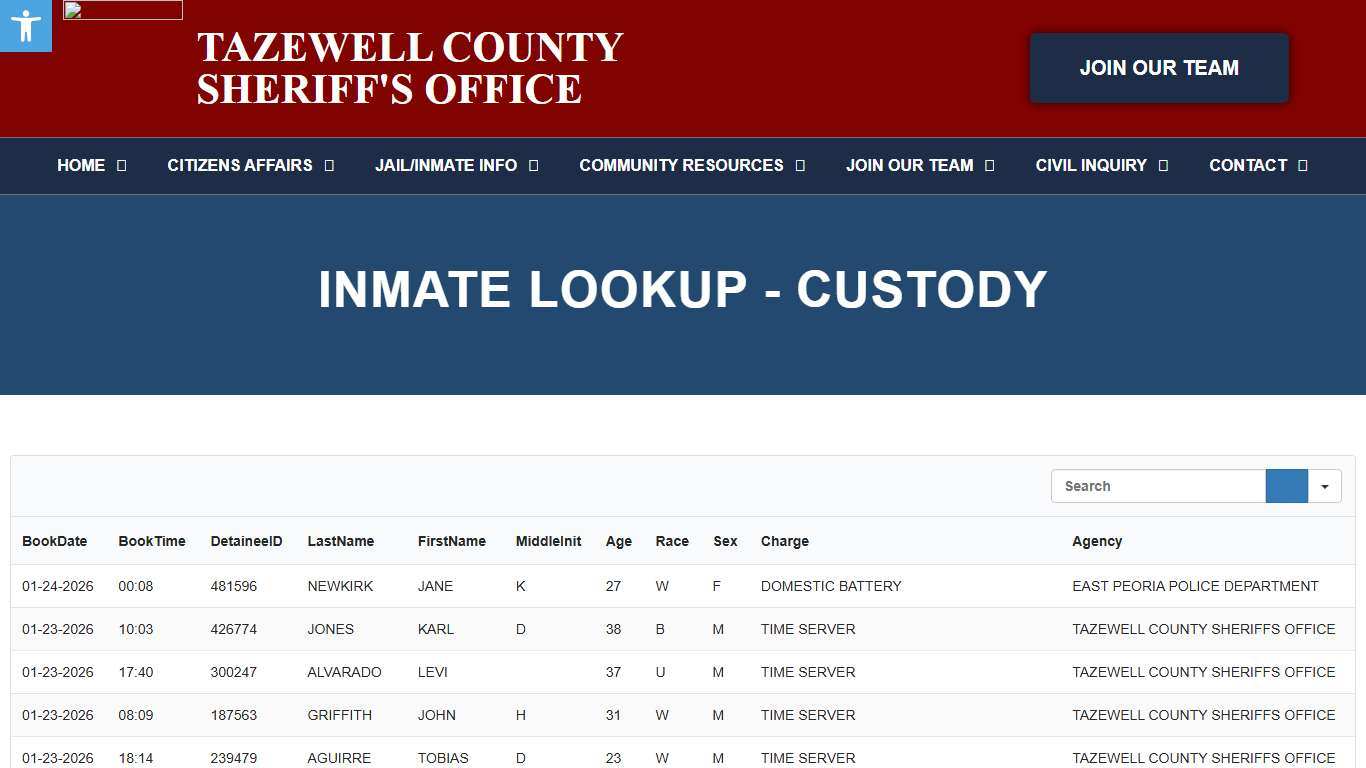 Inmate Lookup - C - Tazewell County Sheriff